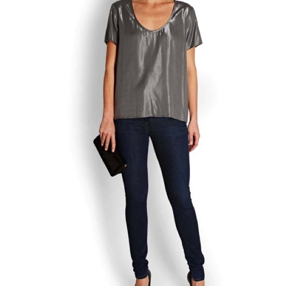 NEW VELVET by Graham & Spencer Shimmer Metallic Blouse/Top Size Small - Picture 14 of 14